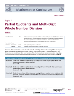 Topic F: Partial Quotients and Multi
