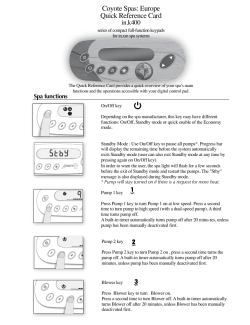 Coyote Spas: Europe Quick Reference Card