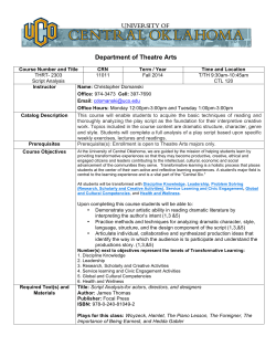 Department of Theatre Arts - UCO