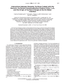 Interactions between Nonpolar Surfaces Coated with the Nonionic