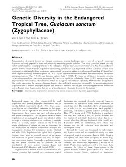 Genetic Diversity in the Endangered Tropical