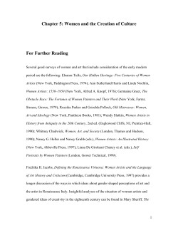 Chapter 5: Women and the Creation of Culture For Further Reading