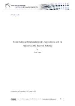 Constitutional Interpretation in Federations and its Impact on the