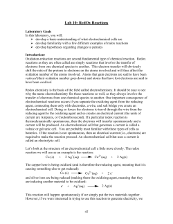 Lab 9: Electrochemical Cells