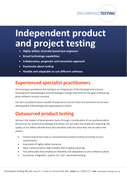 Independent product and project testing