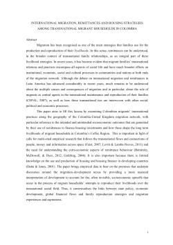 INTERNATIONAL MIGRATION, REMITTANCES AND HOUSING