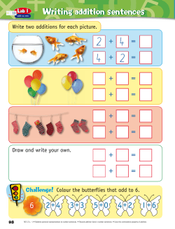 Writing addition sentences