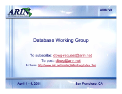 Database Working Group