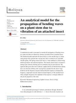 An analytical model for the propagation of bending waves on a plant