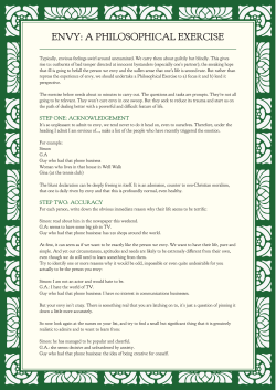 envy: a philosophical exercise