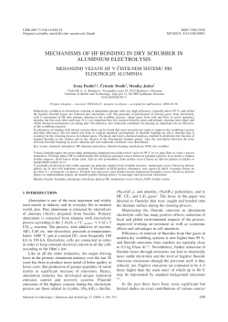 mechanisms of hf bonding in dry scrubber in aluminium electrolysis