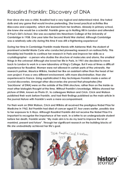 Rosalind Franklin: Discovery of DNA