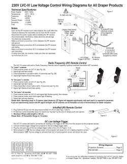Low Voltage Controls Wiring Instructions (230V)