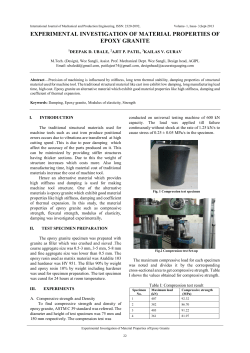 experimental investigation of material properties of epoxy granite
