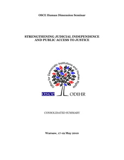 STRENGTHENING JUDICIAL INDEPENDENCE AND PUBLIC