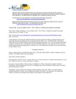Can An Indian Vote? - Nebraska State Historical Society