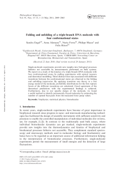 Folding and unfolding of a triple-branch DNA molecule with four