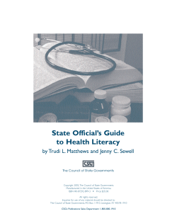 State Official`s Guide to Health Literacy