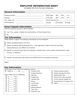 employee information sheet
