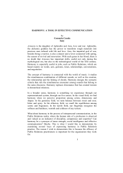 Harmony: A Tool in Effective Communication
