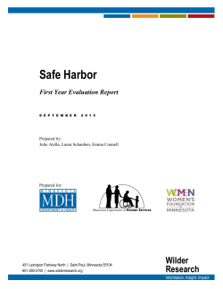 Safe Harbor First Year Evaluation 2015