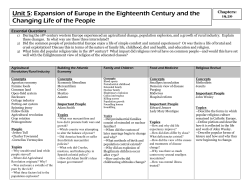 Unit 5: Expansion of Europe in the Eighteenth Century and the