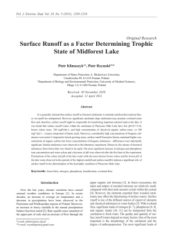 Surface Runoff as a Factor Determining Trophic State of Midforest