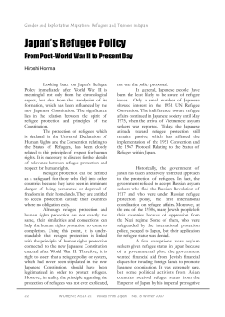 Japan`s Refugee Policy - From Post