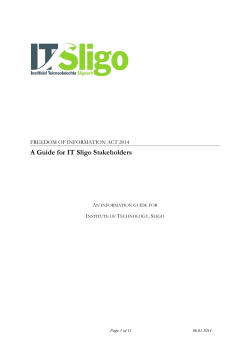 FOI &ndash; A Guide for Stakeholders - Institute of Technology Sligo
