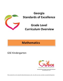 Kindergarten Grade Level Overview