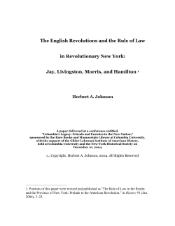 The English Revolutions and the Rule of Law in Revolutionary New