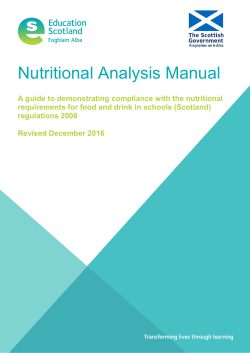 Nutritional Analysis Manual