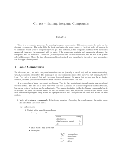 Ch 105 &ndash; Naming Inorganic Compounds - My E-town