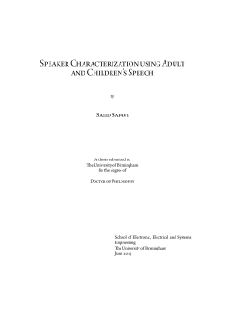Speaker characterization using adult and children`s speech