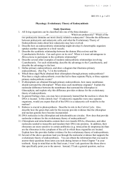 Phycology: Evolutionary Theory of Endosymbiosis Study Questions