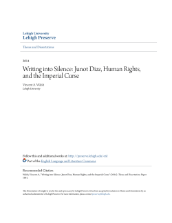 Writing into Silence: Junot Diaz, Human Rights