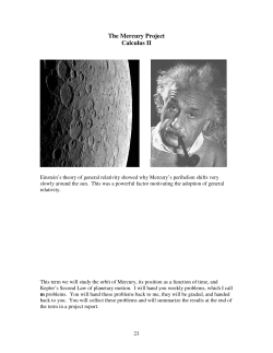 The Mercury Project Calculus II