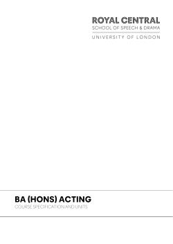 Ba (hons) acting - Central School of Speech and Drama