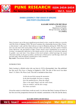 DORIS LESSING`S THE GRASS IS SINGING AND POST