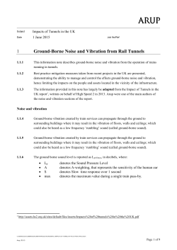 Impacts of Tunnels in the UK Arup