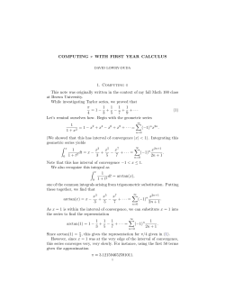 COMPUTING &pi; WITH FIRST YEAR CALCULUS 1. Computing &pi;