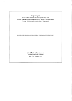 UN NELSON ROLIHLAHLA MANDELA PRIZE AWARD CEREMONY