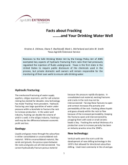 Facts about Fracking....and Your Drinking Water Well (AgriLife
