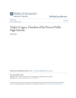 Tinker`s Legacy: Freedom of the Press in Public