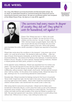elie wiesel - Holocaust Memorial Day Trust