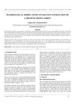 mathematical model study on solvent extraction of carotene