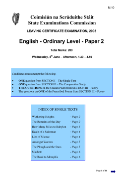 English - Ordinary Level - Paper 2