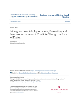 Non-governmental Organizations, Prevention, and Intervention in