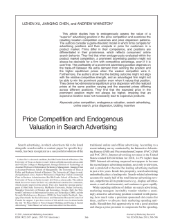 Price Competition and Endogenous Valuation in Search Advertising