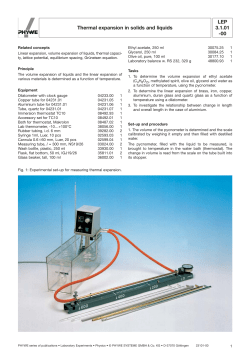 LEP 3.1.01 -00 Thermal expansion in solids and liquids
